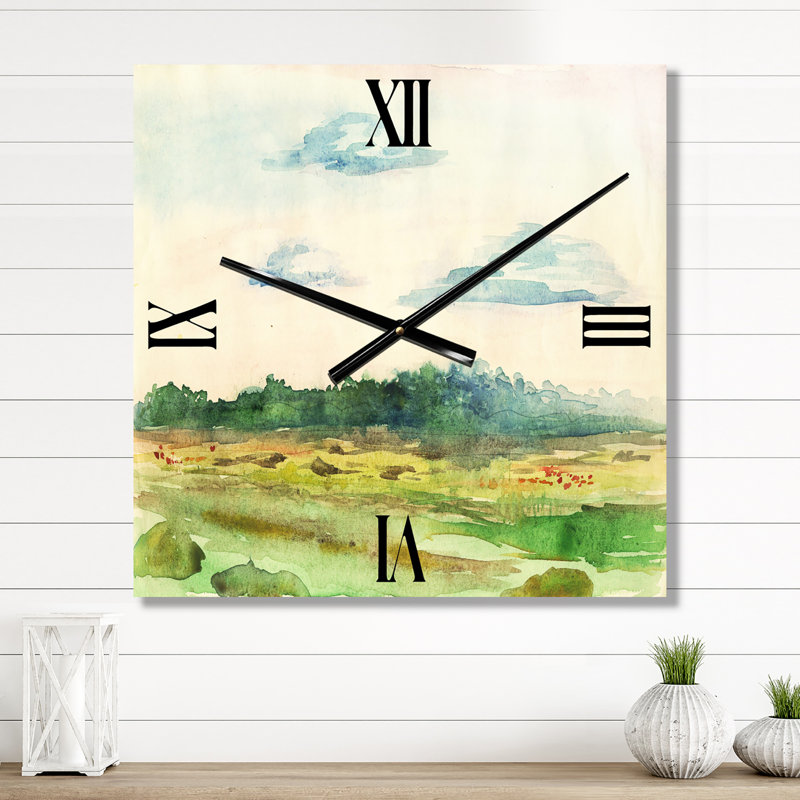 Horloge murale Blossoming Summer Landscape, Grand