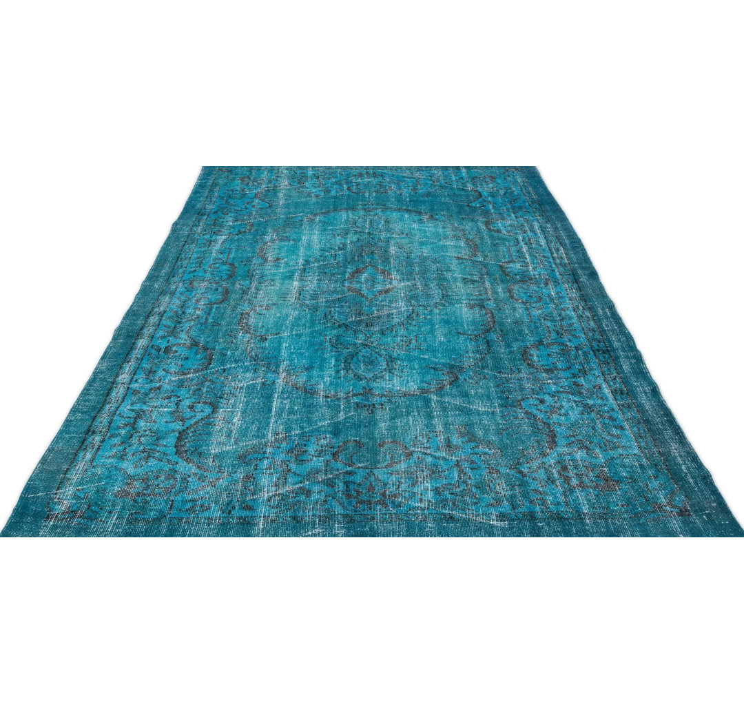 Atina Turquoise Vintage Wool Handmade Area Rug