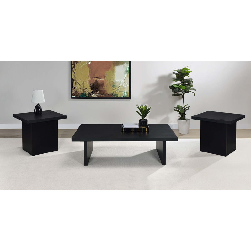 Ensemble de table de salon minimaliste 3 pièces avec surfaces résistantes aux égratignures