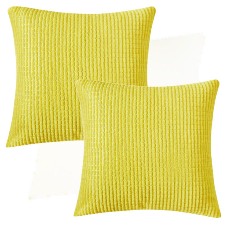 Coussin Corduroy, Jaune vif
