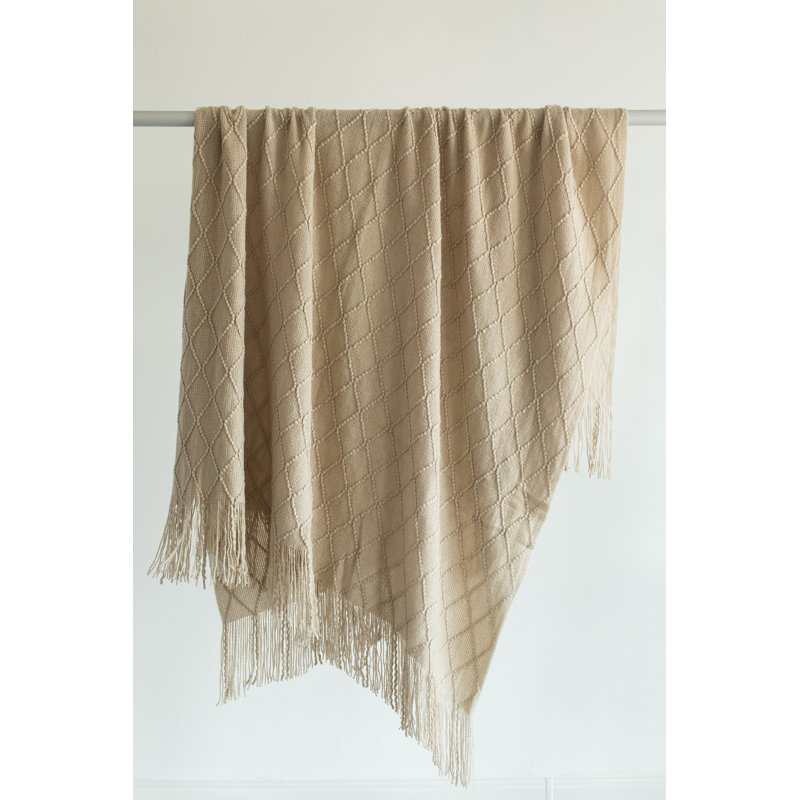 Couverture décorative à losanges, Brun clair