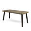 Table de salle à manger d'extérieur Kristi, plateau rectangulaire en bois, pieds en fer gris, 69 po