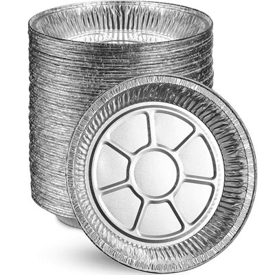 Disposable 9” Aluminum Foil Pie Pans / Non-Stick & Oven Safe, Silver