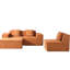Canapé modulaire rouge et orange en velours côtelé modulaire en forme de L spacieux et multifonctionnel pour salles de jeux