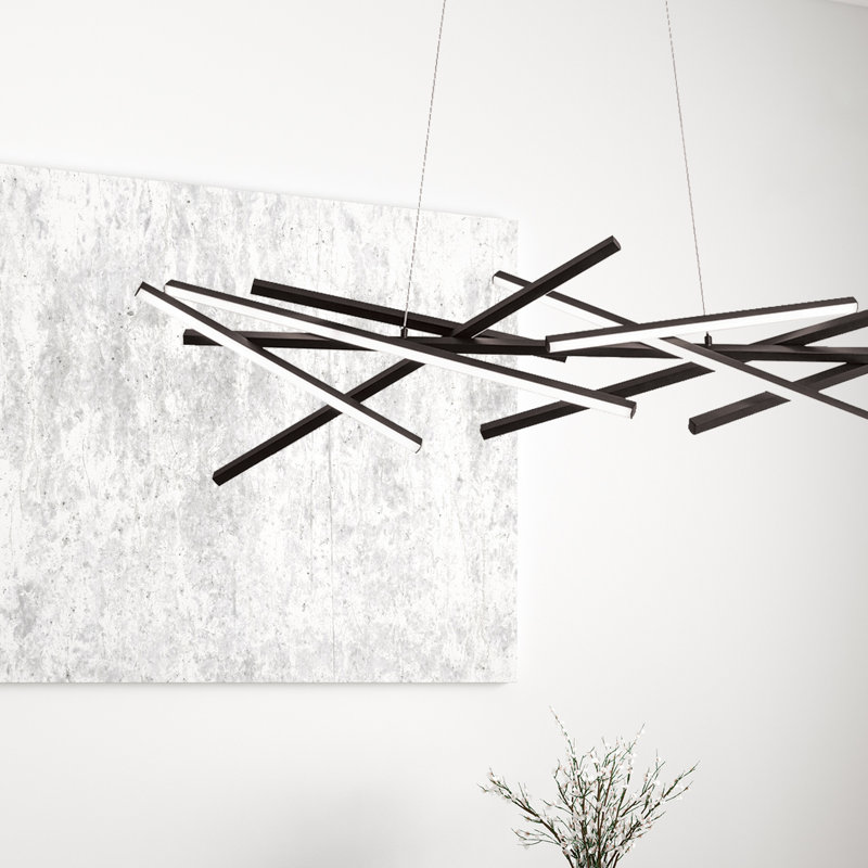 Xyanna Dimmable LED Chandelier, Matte Black