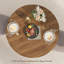 Petite table de salle à manger 31,5 pouces pour 2 personnes, table de cuisine ronde en noyer, base à piédestal ondulé, table de salle à manger encastrée pour appartement, coin-repas, salle à manger-1521835586
