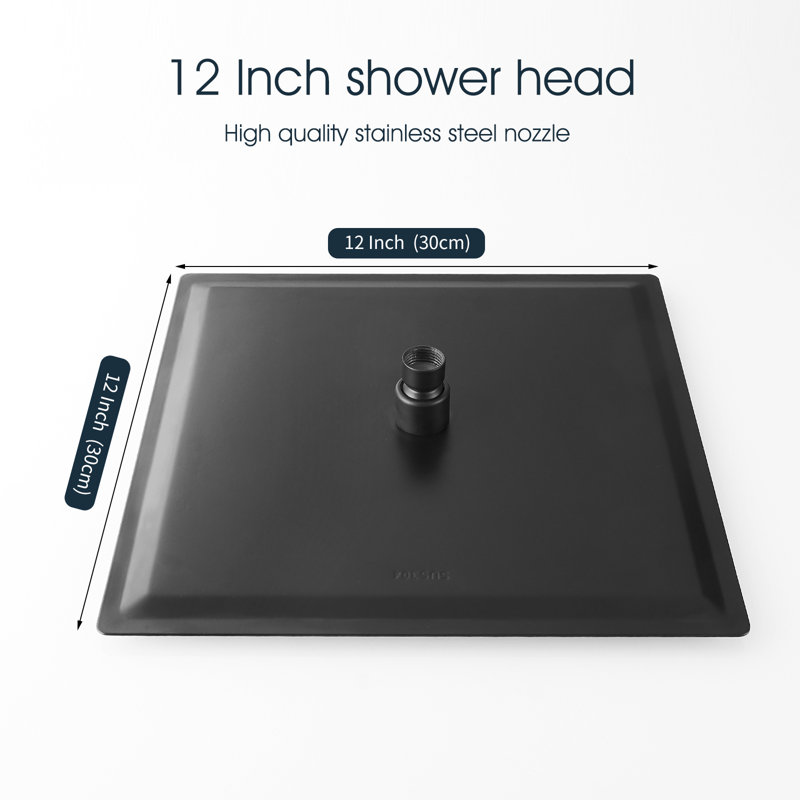 1-Spray Patterns 12 In. Single Wall Mount & Ceiling Mount Square Rain Fixed Shower Head