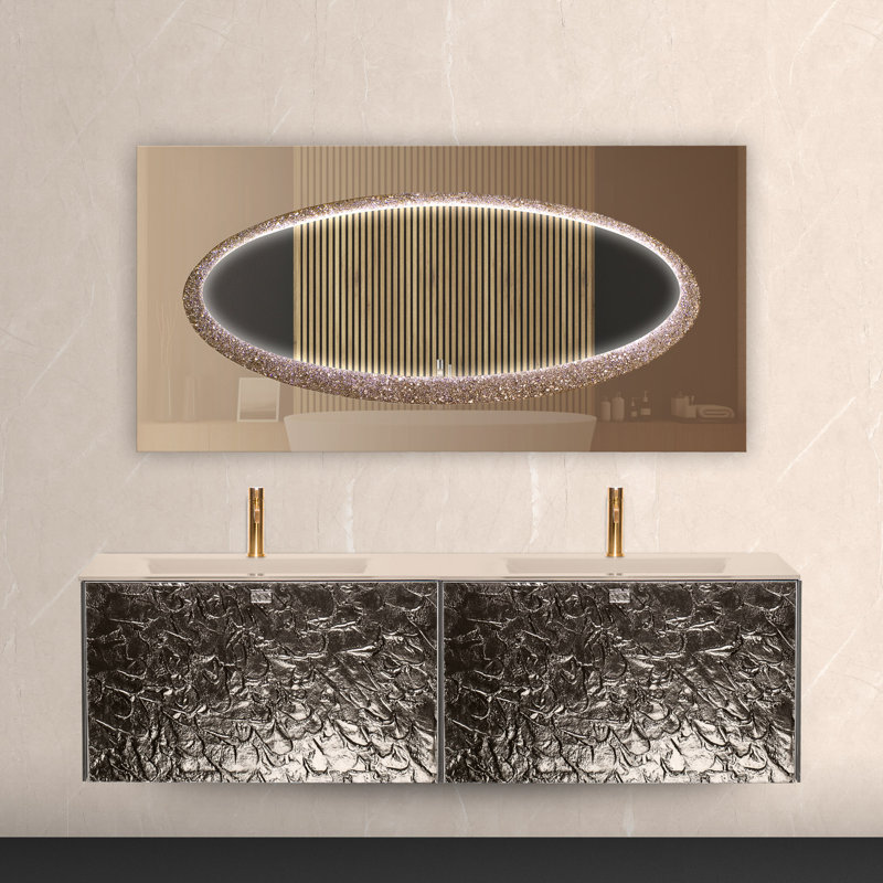 63'' W Double Vanity, Bronze, Bronze