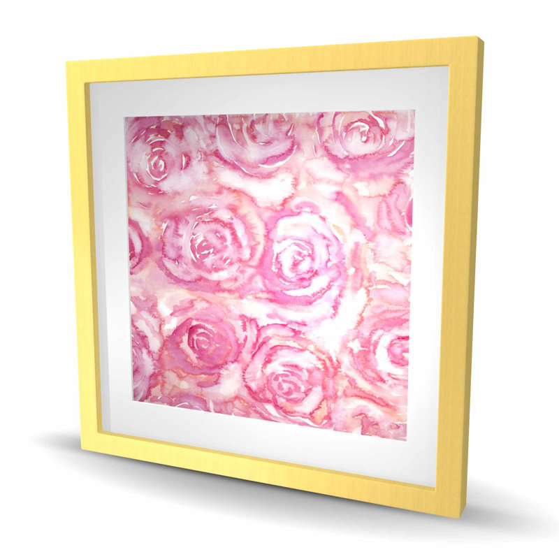 Bouquet de roses à l'aquarelle - impression de salle de bain rose | Décoration