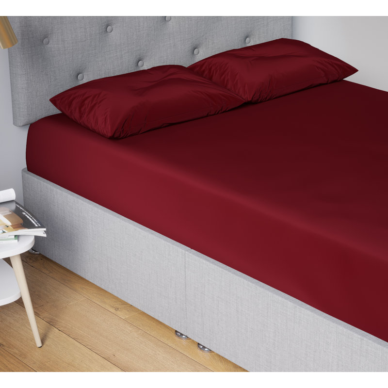 Polycotton Housewife Pillowcase Pair Soft Touch, Burgundy