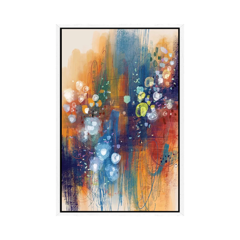 Scattered Meadows - Print on Canvas, White Floater Framed, 66.04cm H x 45.72cm W x 3.81cm D