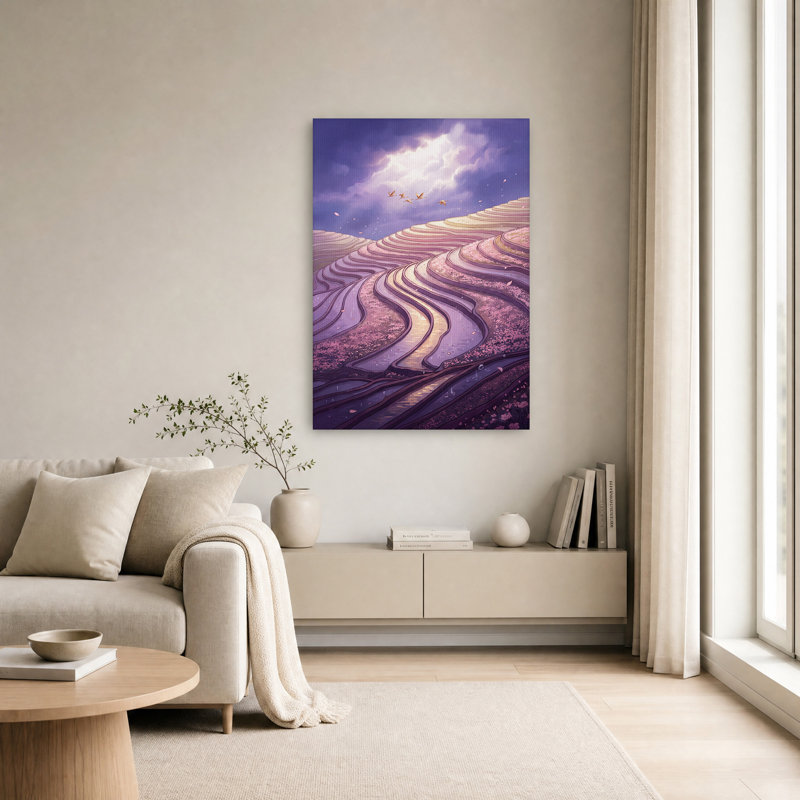 Art mural sur toile mauve, H 30 po x l 20 po