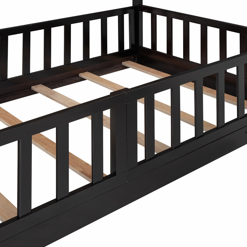 Hemme Kids Twin Over Twin Bunk Bed, Espresso