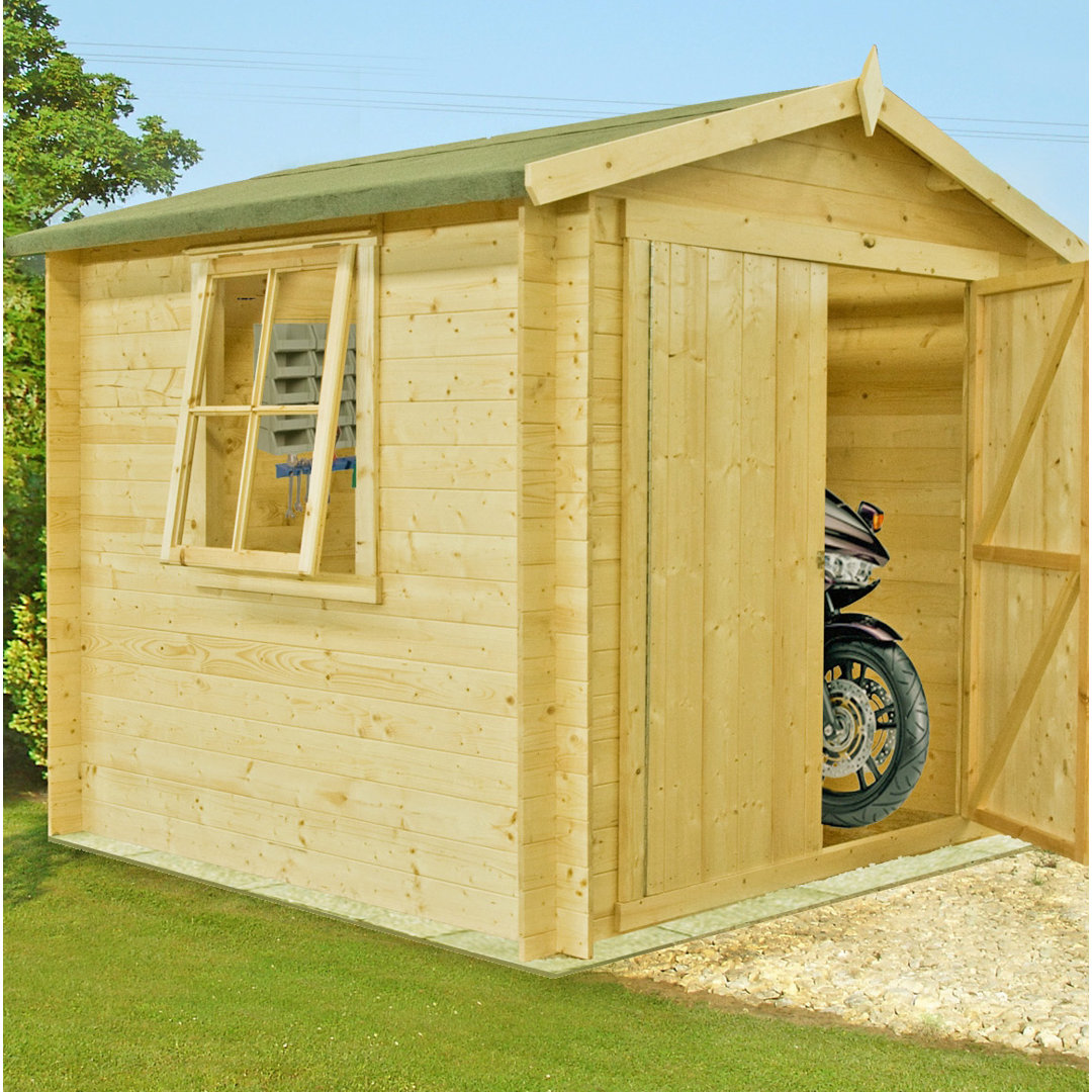 Rossano 9 Ft. W x 9 Ft. D Log Cabin Garden Shed