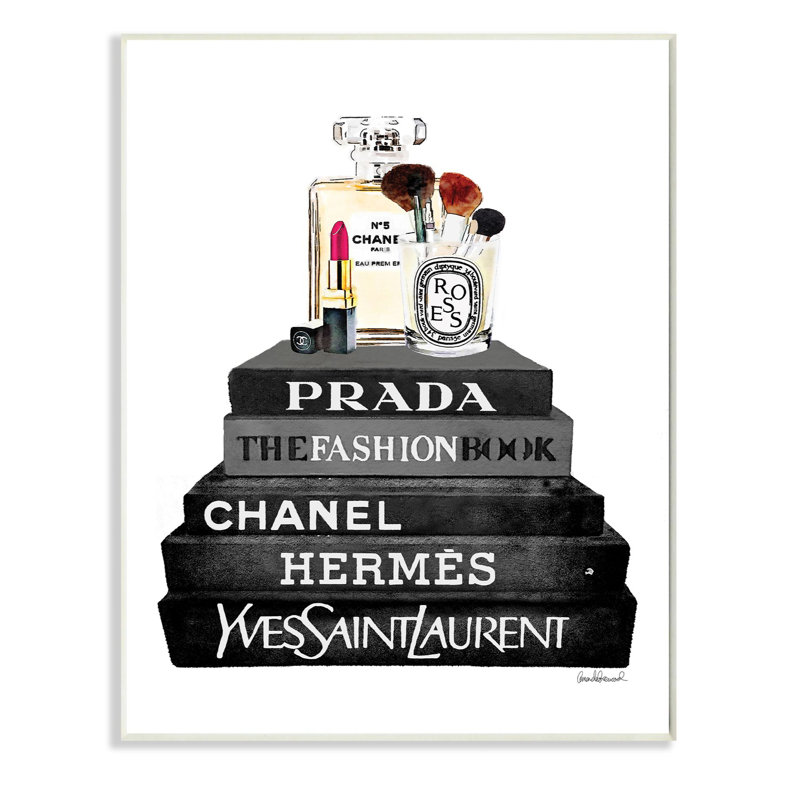 «Fashion Designer Makook Bookstack Black and White», impression, H 19 po x l 13 po x P 0,5 po, Plaque murale