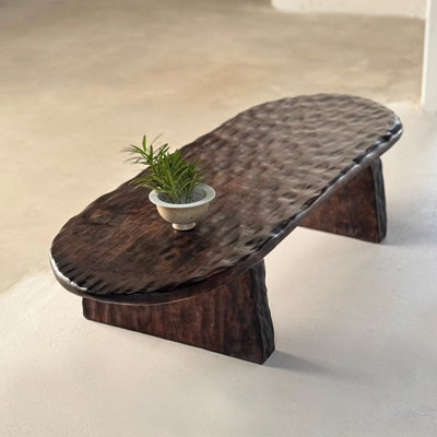 Wabi-sabi solid wood carbonized coffee table