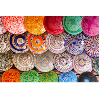 Colourful Clay Plates - Wrapped Canvas Print