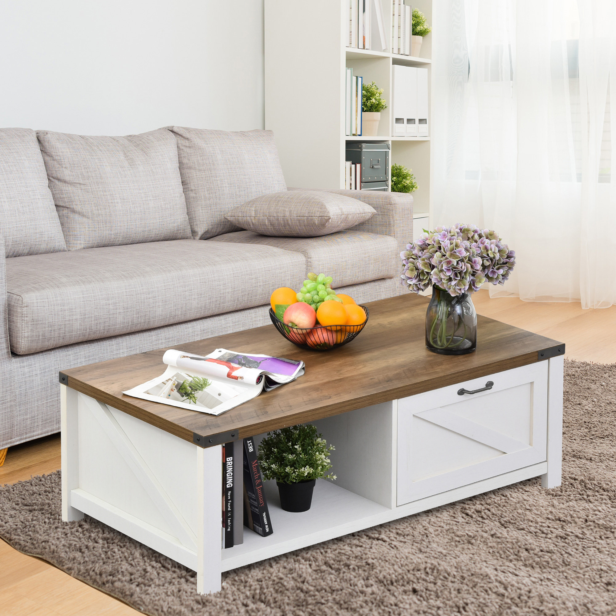 Laurel Foundry Modern Farmhouse® Chudleigh 4 Legs Coffee Table with ...