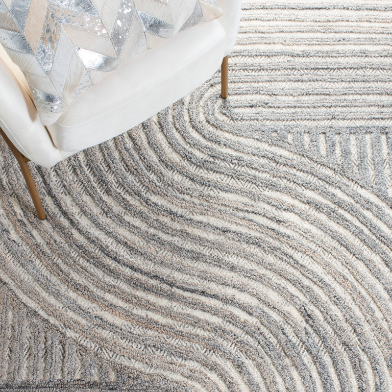 Baylay Hand Tufted Abstract Indoor Rug, Square 3'