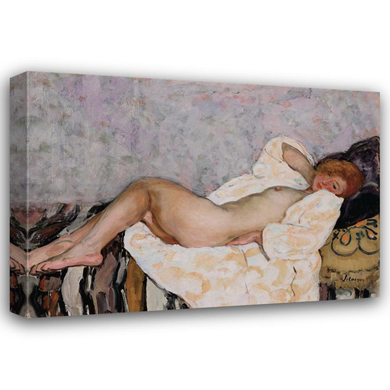 "Naked Lying" by  Henri Lebasque - Gallery Wrap Canvas Wall Art, 24" H x 17" W
