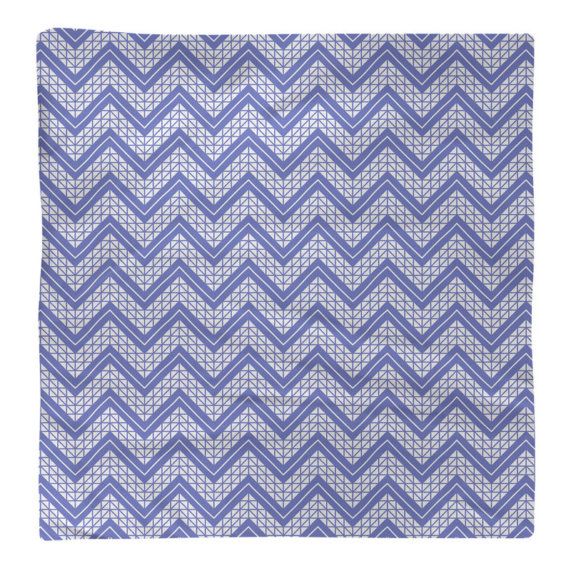 Serviette en coton à motif à chevrons à la main Stephenie, Bleu pâle, 10 po x 10 po