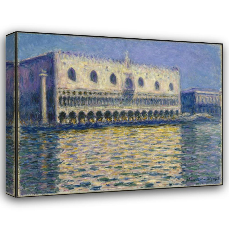 "Le Palais des Doges" par Claude Monet - Toile tendue avec châssis, H 24 po x l 17 po
