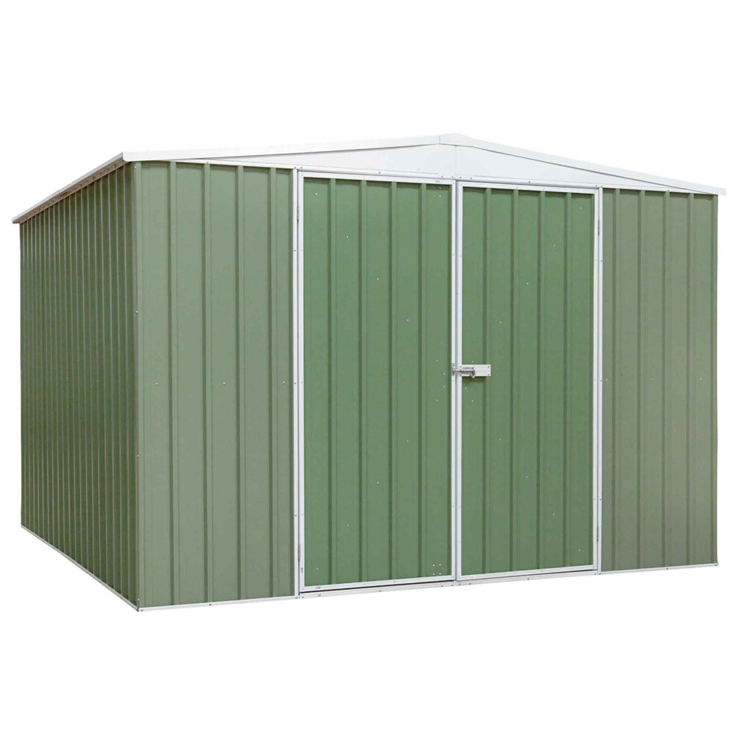Asusena 10 ft. W x 10 ft. D Galvanised Steel Apex Tool Shed