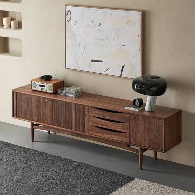 Meuble télé Retro Creative, H 24,41 po x L 78,74 po x l 16,54 po, Brun noyer