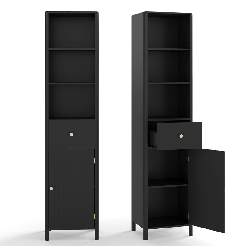 MDF Freestanding Bathroom Cabinet, Black