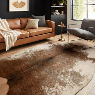 MDA Home Asimi 6'2x8' Transitional Faux Cowhide Fabric Area Rug in  Brown/White - MDA Rugs AI02628