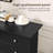 6 Drawer Dresser For Bedroom, Wood Dresser Wide Storage Organizer For Living Room Hallway Closets (Dark Black)