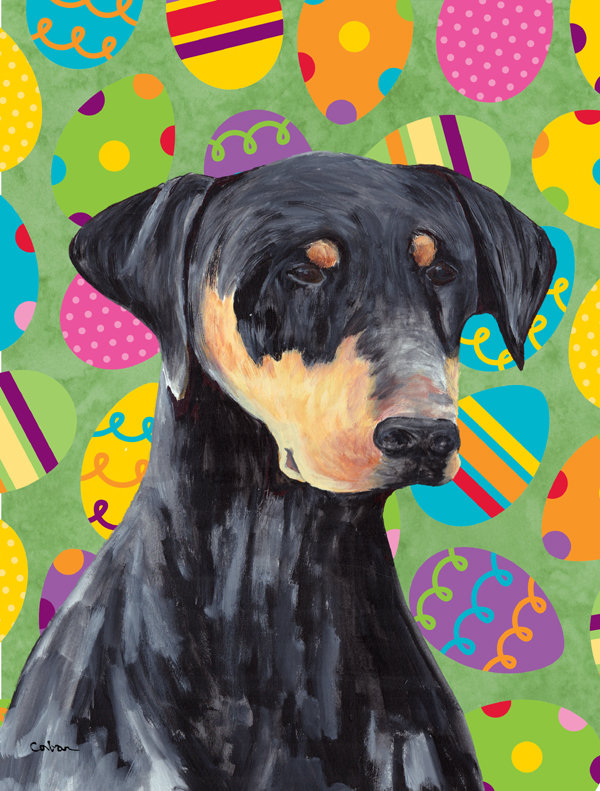Drapeau de jardin Atara, Doberman (noir et beige)
