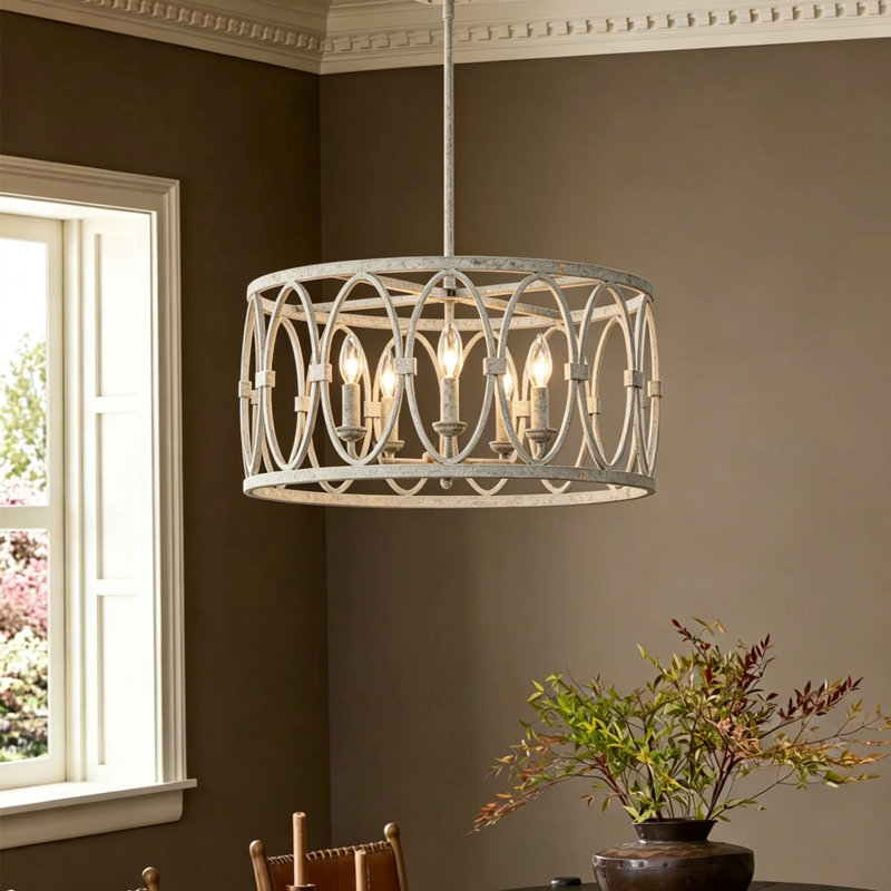 Alverstone 5 - Light Dimmable Drum Chandelier