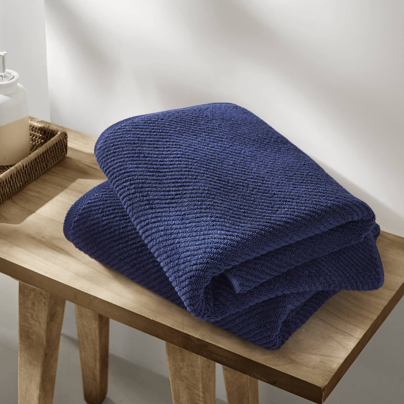 Ensemble de serviettes de bain 4 pièces Diagonal, Marine, Serviettes de bain - paquet de 4