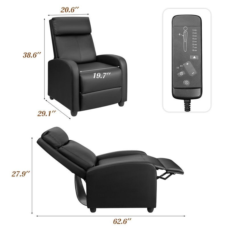 Fauteuil de massage en simili cuir avec fonction de massage, Noir