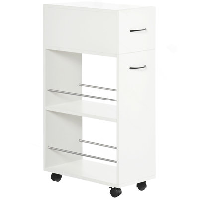 Versatile 3-Tier Slim Storage Cart For Efficient Space Utilization