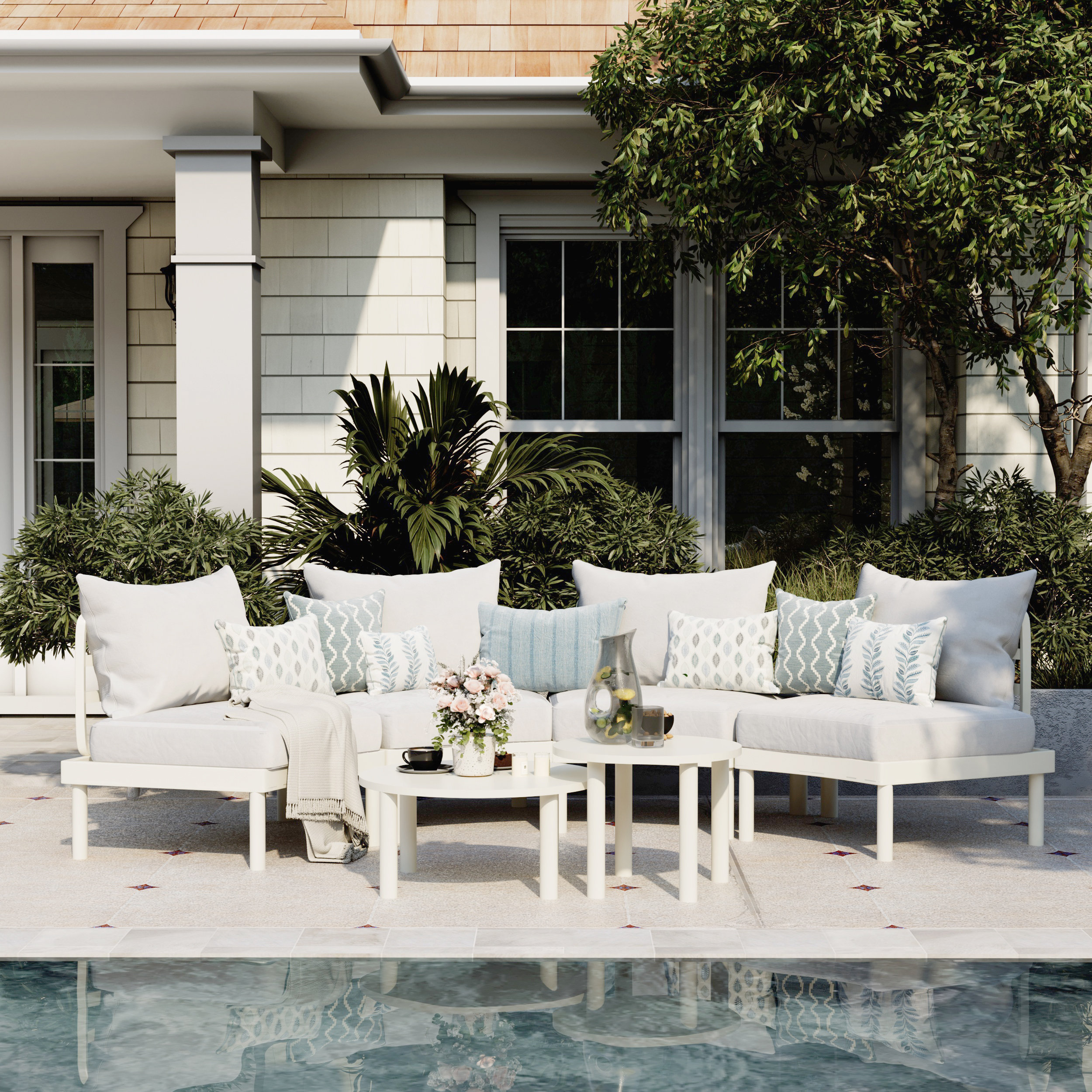 Ebern Designs Patio Curved Sectional Set Wayfair