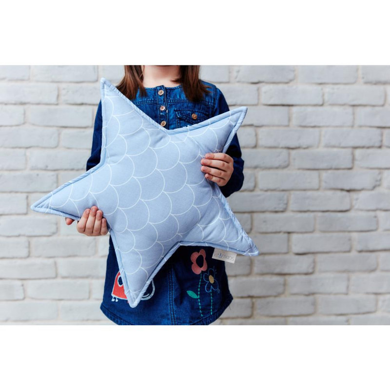 Weiße Halbkreise Geometric Novelty Cushion, Pastel blue