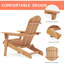 Chaise Adirondack pliante en bois massif Aminata
