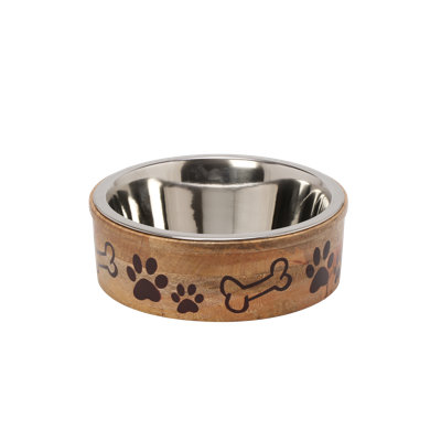10 Strawberry Street Tucker Large Mango Wood Pet Diner - 1 Bowl