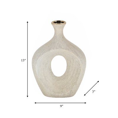 Vannorman Ceramic Sculptural Cut-Out Table Vase 