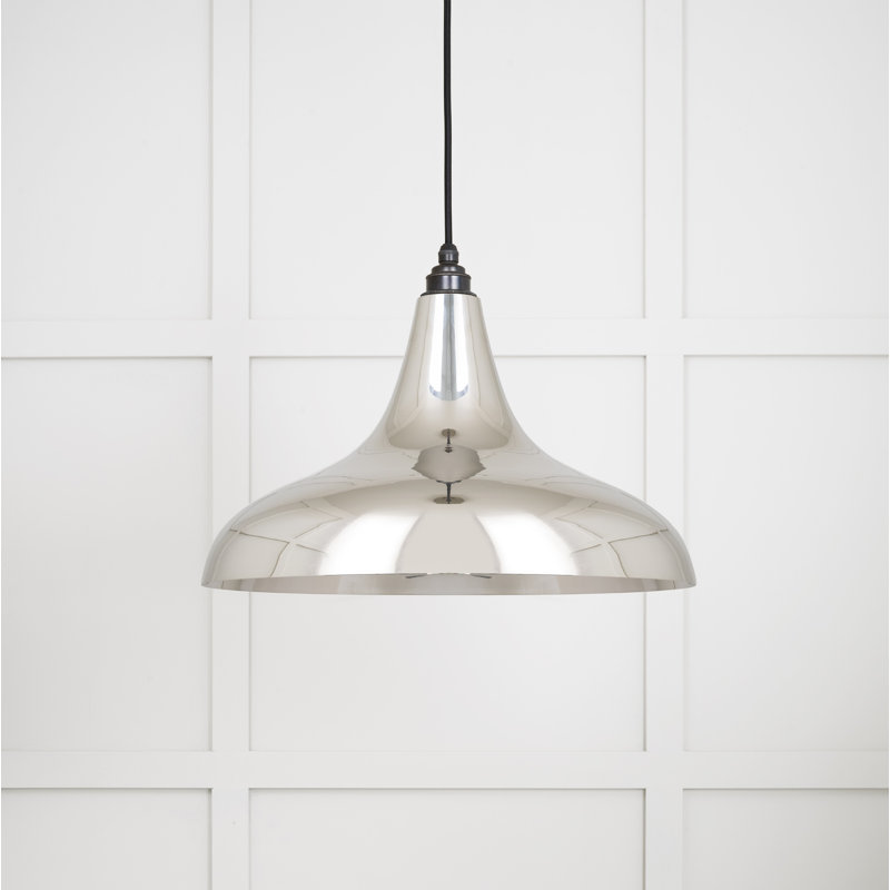 Frankley 1 - Light Silver/Black Dome Pendant