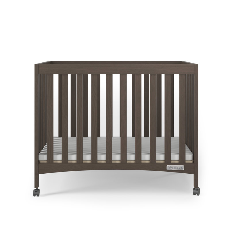 Mini lit de bébé portatif avec matelas London, Gris Dapper