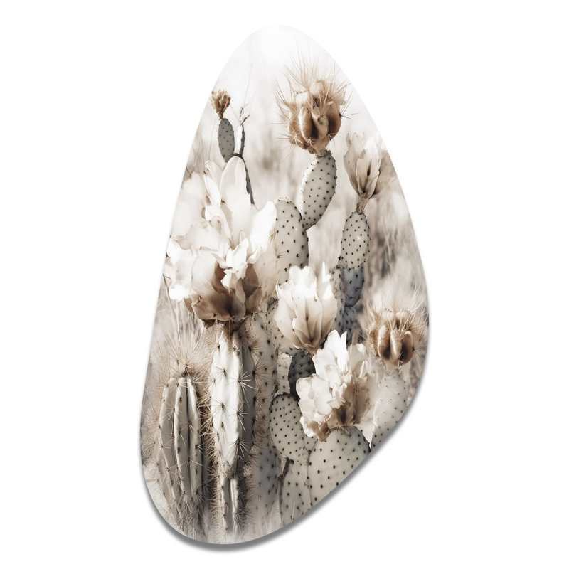 Tavonna - Cactus Fall Shape Asymmetric Metal Wall Art, 39" H x 21" W