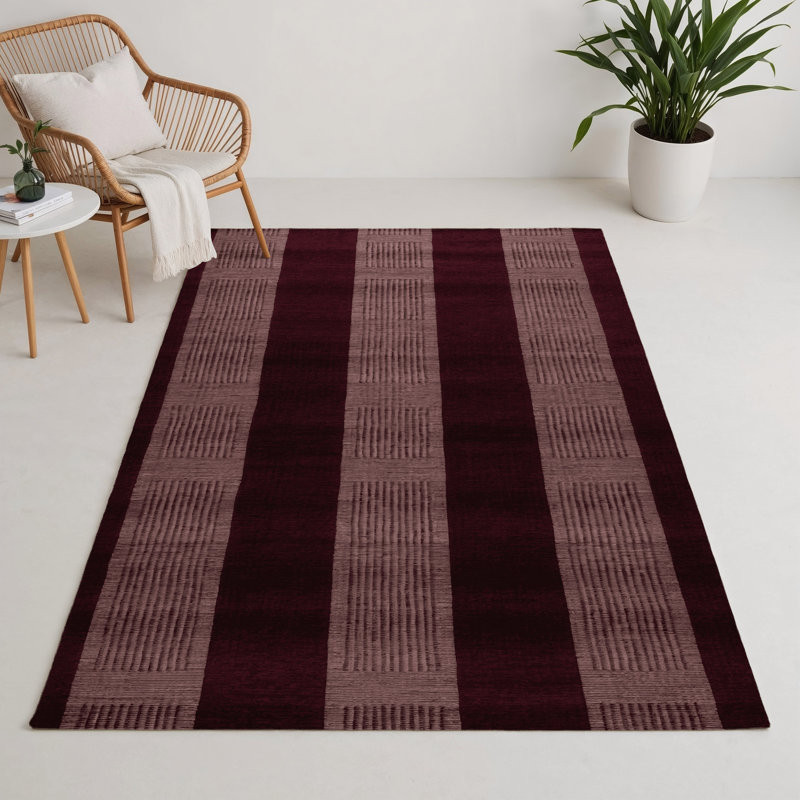 Tapis d'intérieur et d'extérieur à carreaux rouge, Rectangulaire 3 pi x 5 pi