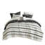 Ensemble de literie à rayures 7 pièces pour très grand lit. Tissu en microfibre. Assure un repos paisible. Et résistant. Motif séduisant. S'agence à différents styles de chambre à coucher. Pour réduire le rétrécissement. Très grand lit / literie sans effort.-121394297