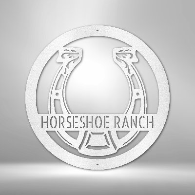 Personalized Horseshoe Monogram Steel Sign Steel Art Wall Metal Decor