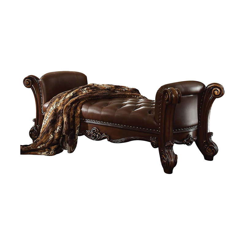 Carlene Upholstered Bench, Cherry