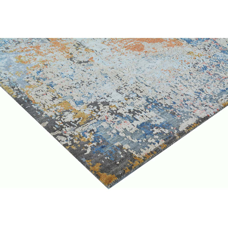 Hand Knotted Area Rug, Rectangle 4' x 6'