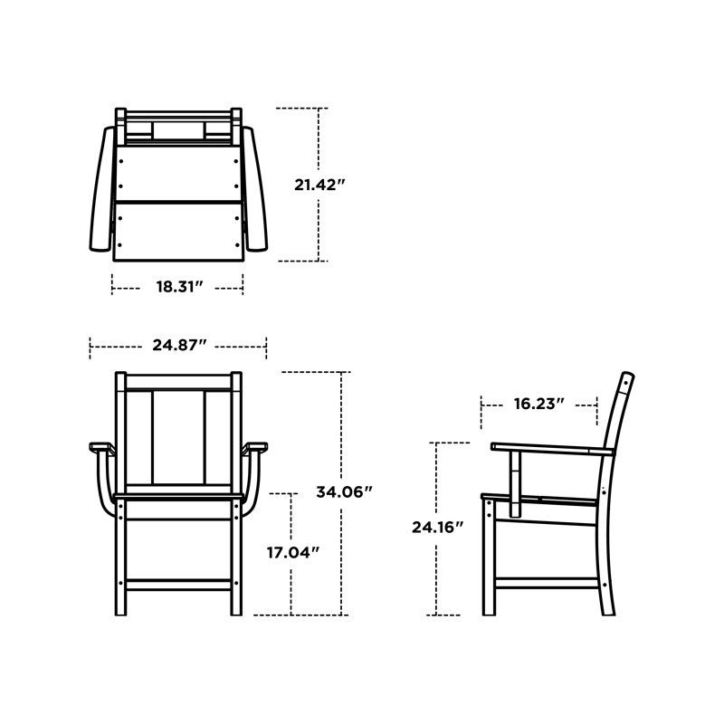 Prairie Dining Arm Chair in Teak, Teak